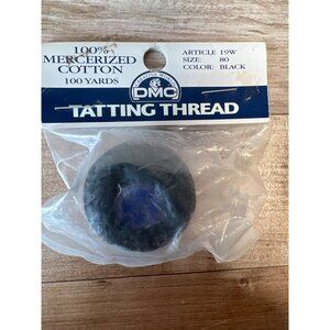DMC 100% Mercerized Cotton Tatting Thread 100 Yards Size 80 Black